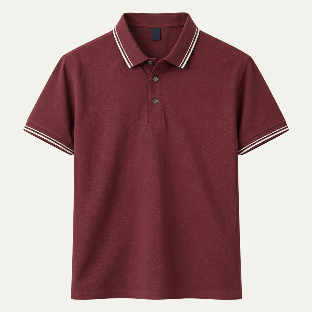 Men's Tipped Collar Short Sleeve Polo Shirt
