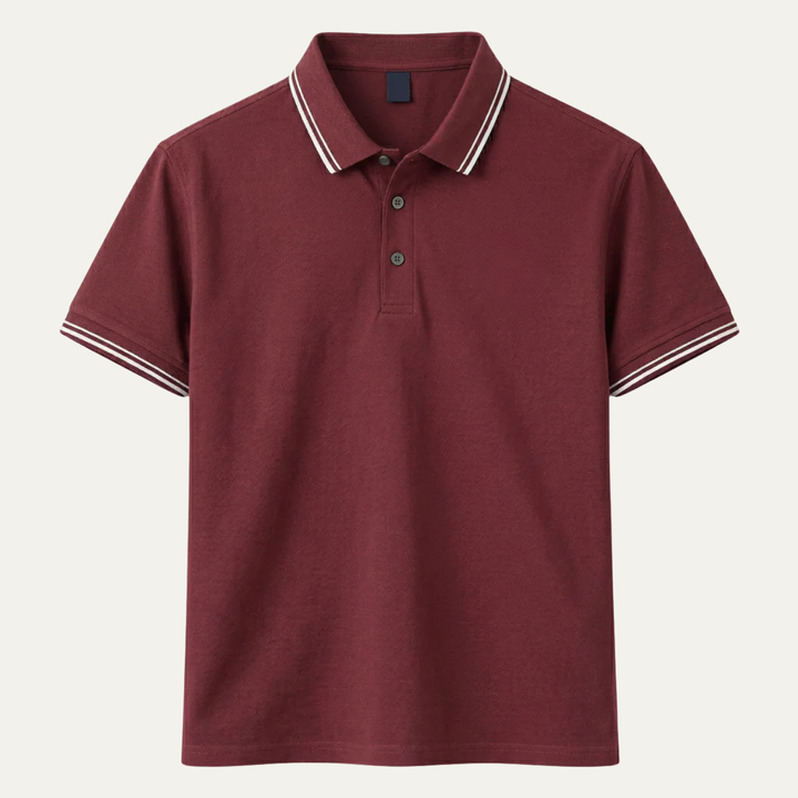 Men's Tipped Collar Short Sleeve Polo Shirt