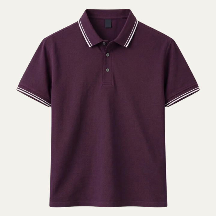 Men's Tipped Collar Short Sleeve Polo Shirt
