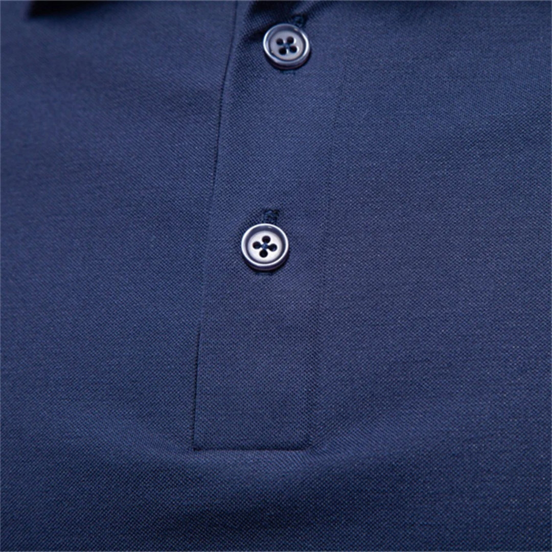 Men's Contrast Collar Polo Shirt with Cuff Trim