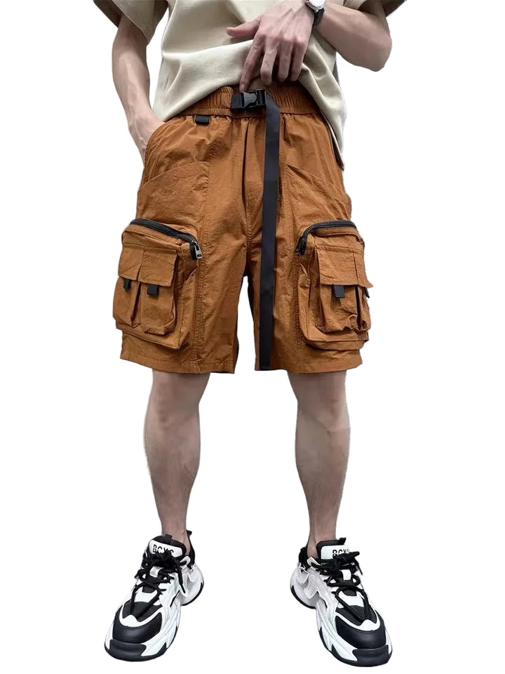 Men’s Knee-Length Cargo Shorts with Adjustable Belt