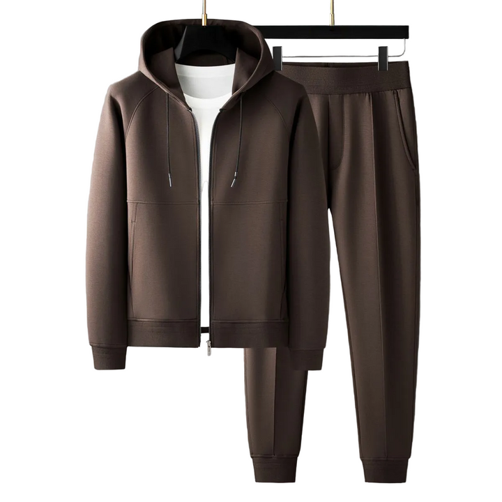 Men’s Athletic Tracksuit Set Zip Hoodie Jacket and Pants Minimal Design