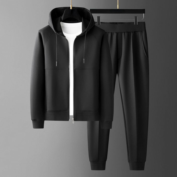 Men’s Athletic Tracksuit Set Zip Hoodie Jacket and Pants Minimal Design