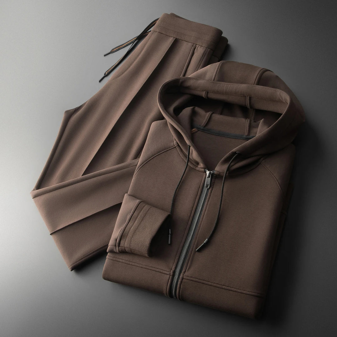 Men’s Athletic Tracksuit Set Zip Hoodie Jacket and Pants Minimal Design