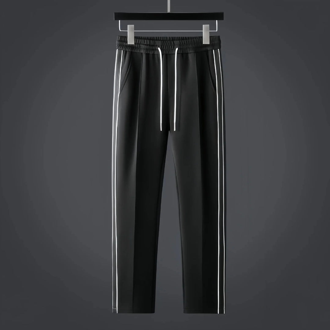 Men’s Athletic Tracksuit Set Zip-Up Jacket and Pants with Side Stripe Trim