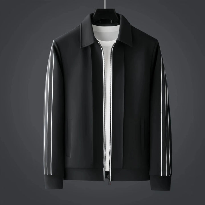 Men’s Athletic Tracksuit Set Zip-Up Jacket and Pants with Side Stripe Trim
