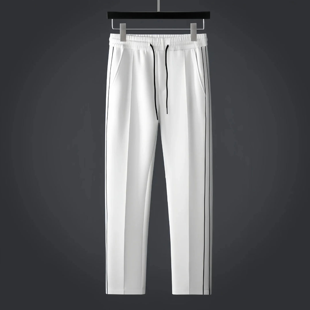 Men’s Athletic Tracksuit Set Zip-Up Jacket and Pants with Side Stripe Trim