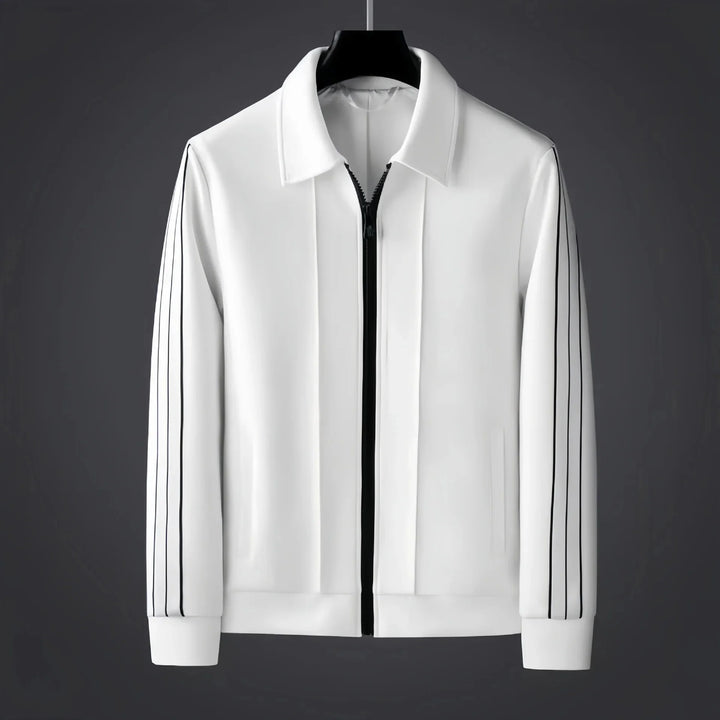 Men’s Athletic Tracksuit Set Zip-Up Jacket and Pants with Side Stripe Trim