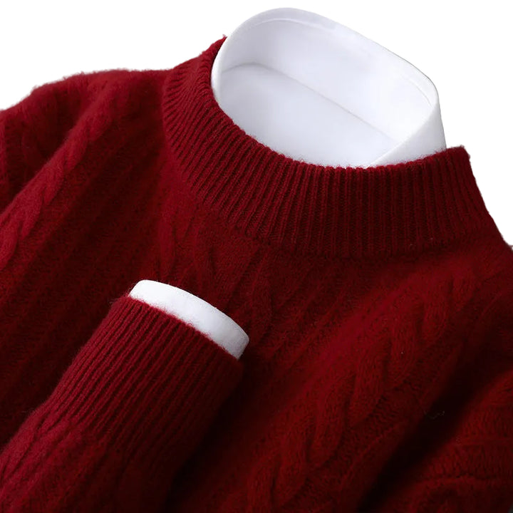 Men’s Cable-Knit Crew Neck Sweater