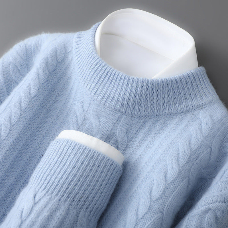 Men’s Cable-Knit Crew Neck Sweater
