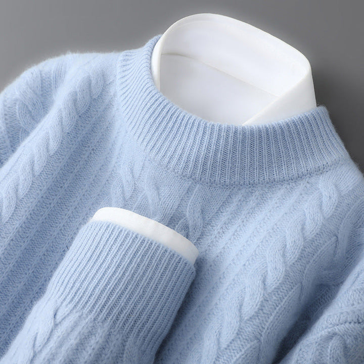 Men’s Cable-Knit Crew Neck Sweater