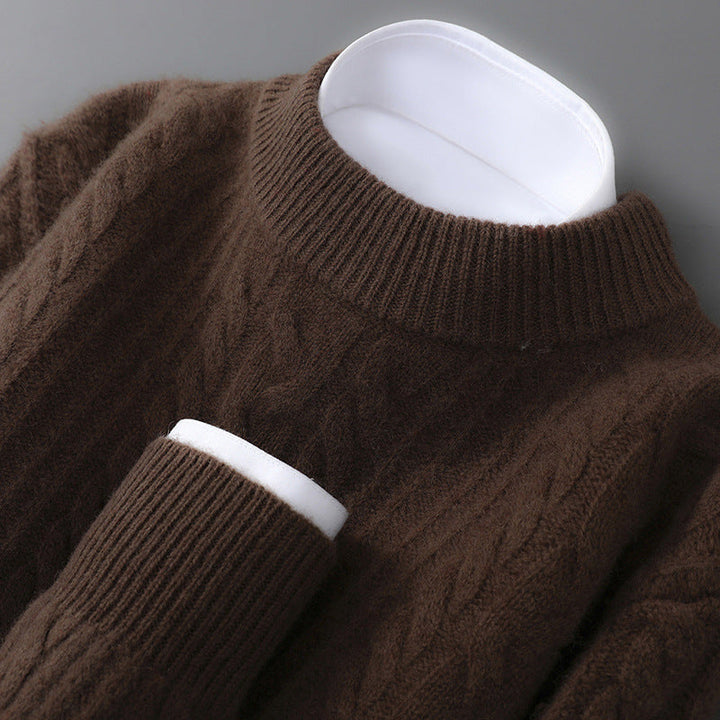 Men’s Cable-Knit Crew Neck Sweater