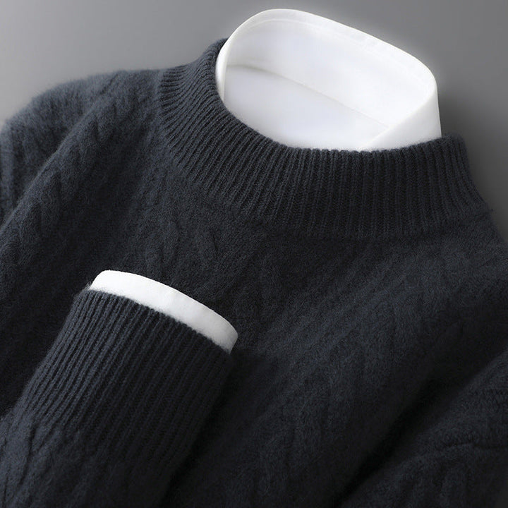 Men’s Cable-Knit Crew Neck Sweater