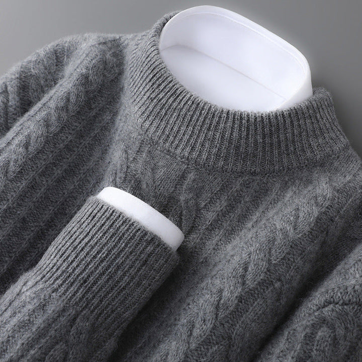 Men’s Cable-Knit Crew Neck Sweater