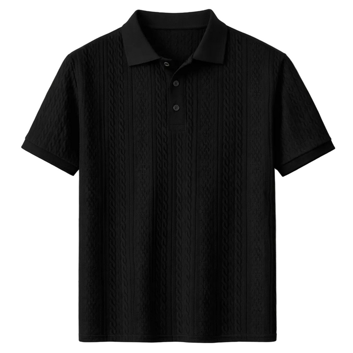 Men's Cable Knit Polo Shirt