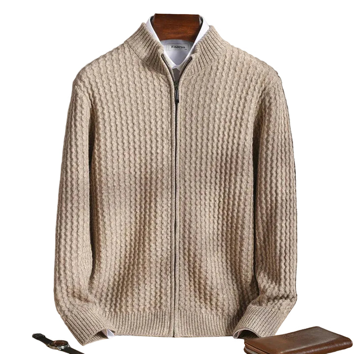 Men’s Cable-Knit Zip Cardigan