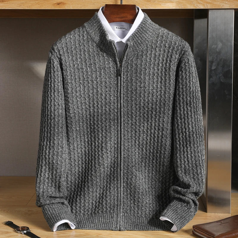 Men’s Cable-Knit Zip Cardigan