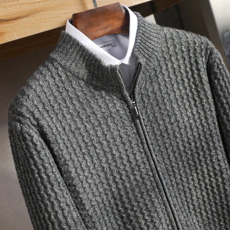 Men’s Cable-Knit Zip Cardigan