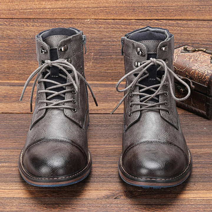 Men's Cap-Toe Lace-Up Ankle Boots