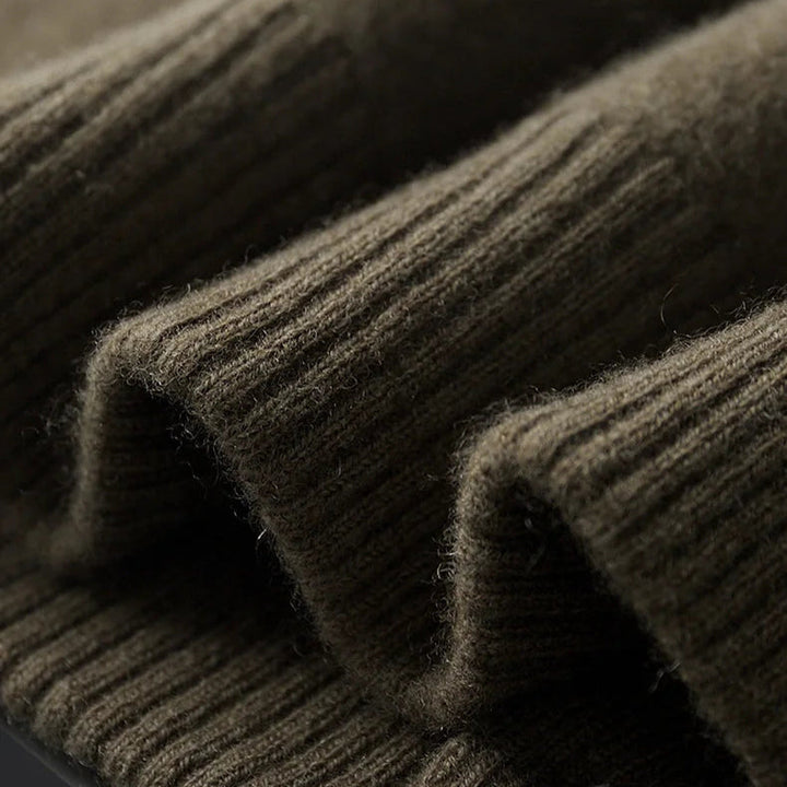 Men’s Collared Button-Front Knit Cardigan