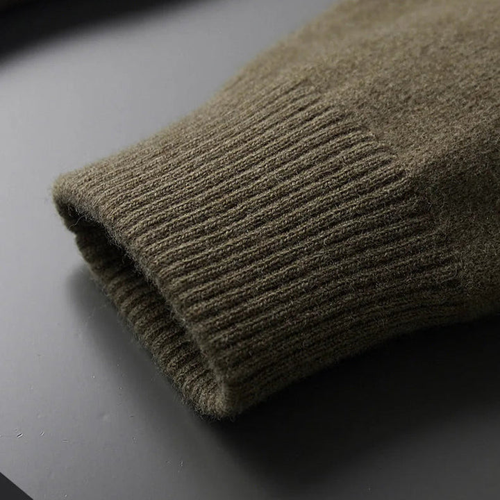 Men’s Collared Button-Front Knit Cardigan