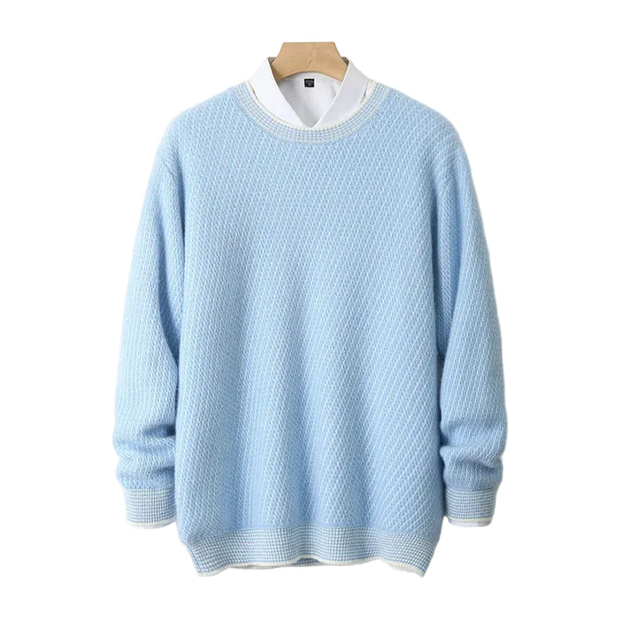 Men’s Contrast-Trim Knit Crewneck Sweater