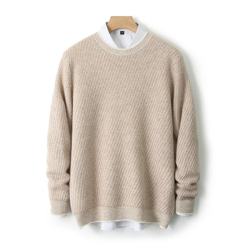Men’s Contrast-Trim Knit Crewneck Sweater