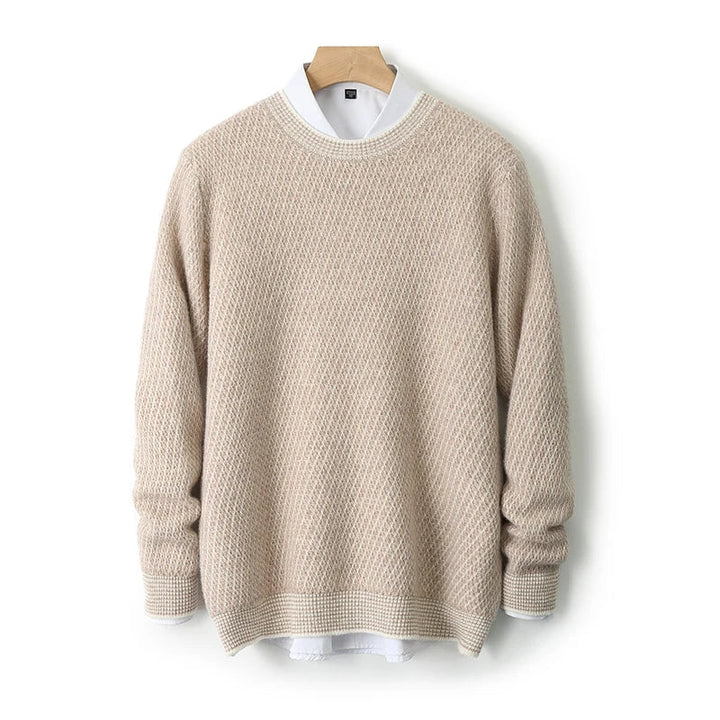 Men’s Contrast-Trim Knit Crewneck Sweater