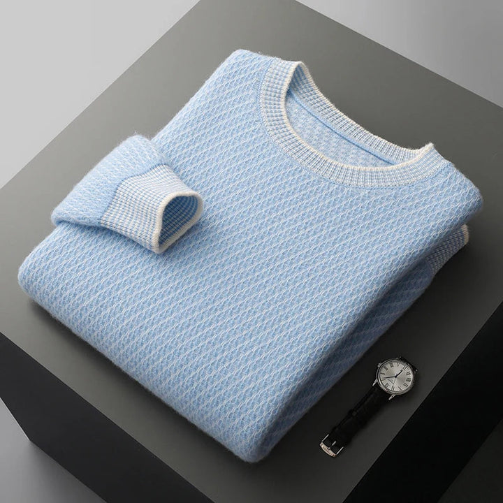 Men’s Contrast-Trim Knit Crewneck Sweater