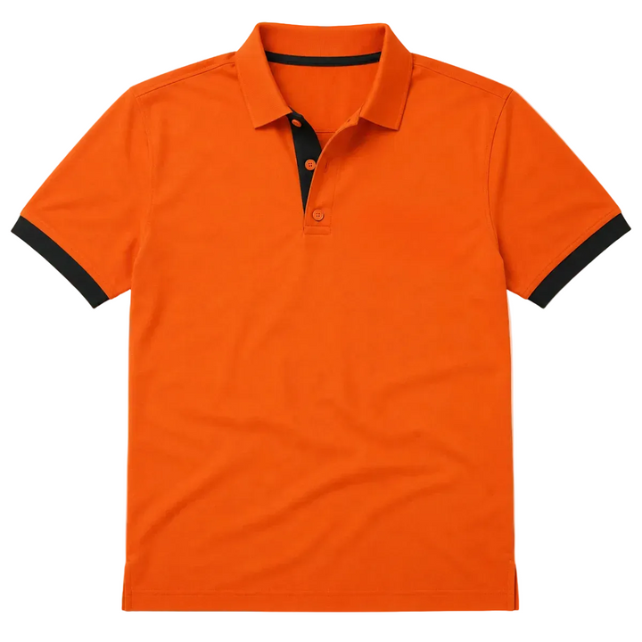 Men's Contrast Trim Short Sleeve Polo Shirt
