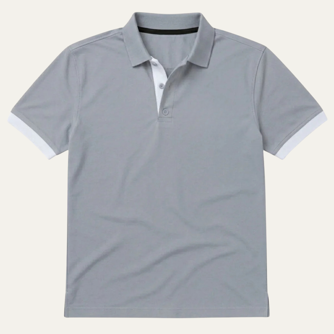 Men's Contrast Trim Short Sleeve Polo Shirt
