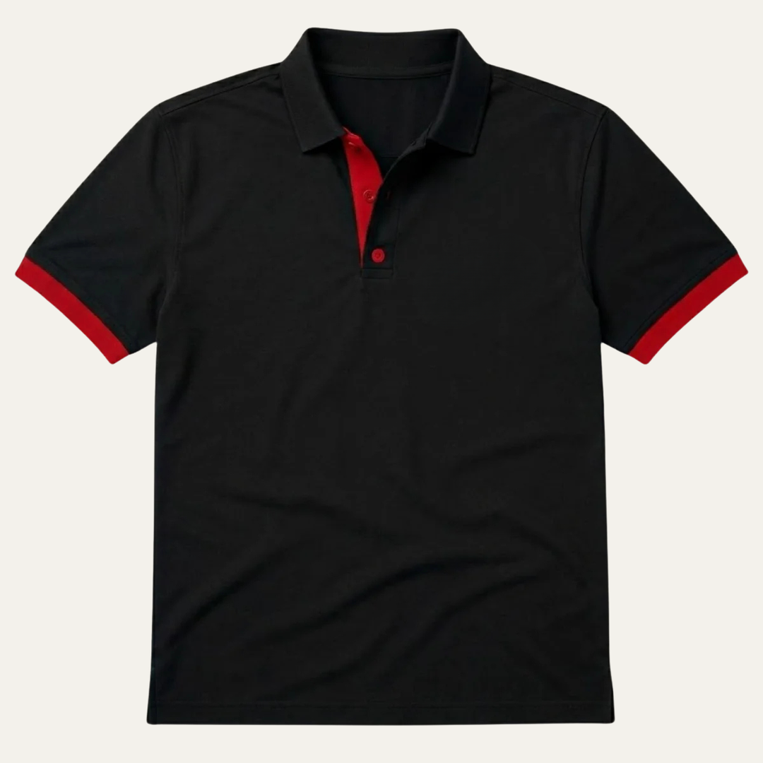 Men's Contrast Trim Short Sleeve Polo Shirt