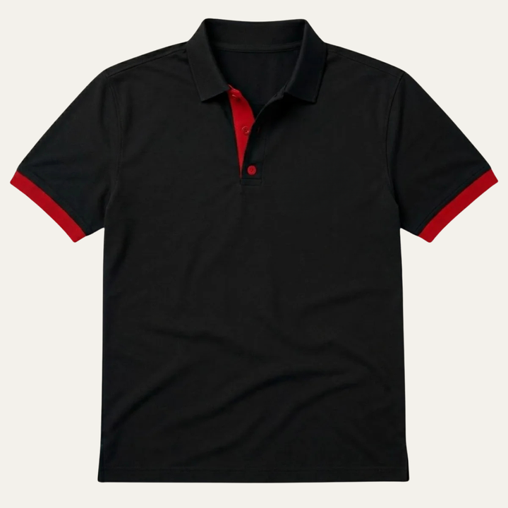 Men's Contrast Trim Short Sleeve Polo Shirt