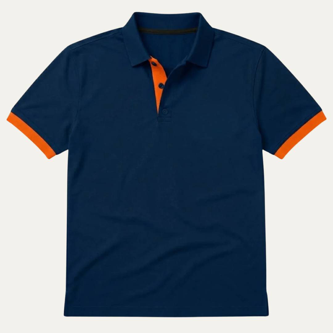 Men's Contrast Trim Short Sleeve Polo Shirt
