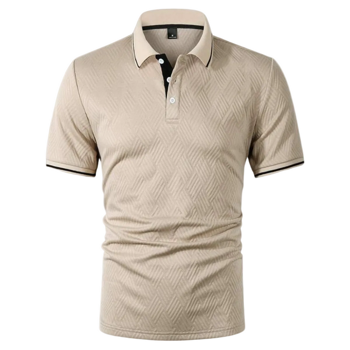 Men's Contrast Trim Textured Polo Shirt