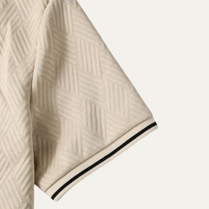 Men's Contrast Trim Textured Polo Shirt
