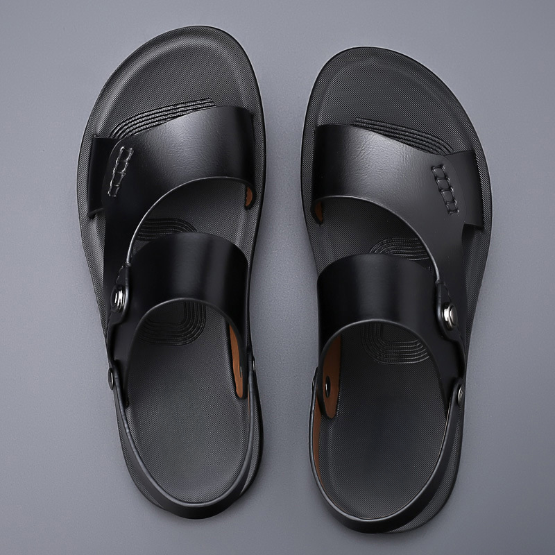 Men's Double-Strap Sandals with Back Strap