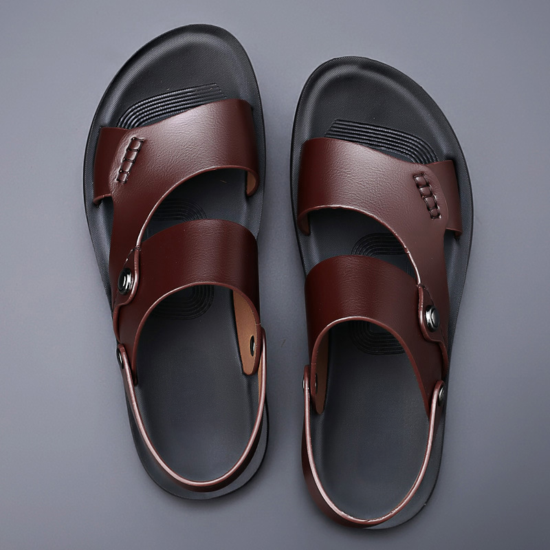 Men's Double-Strap Sandals with Back Strap