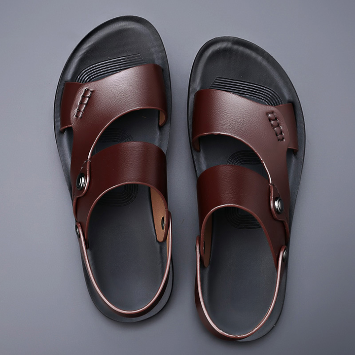 Men's Double-Strap Sandals with Back Strap