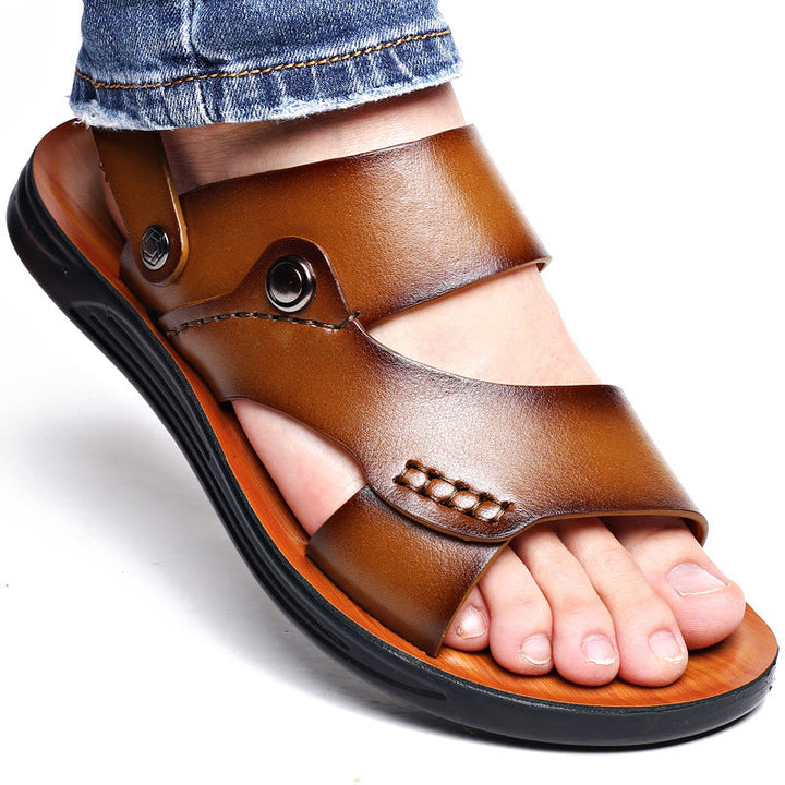 Men's Double-Strap Sandals with Back Strap
