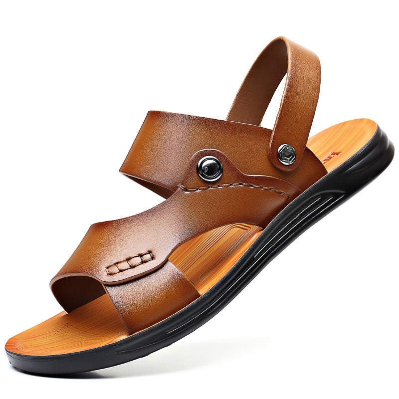 Men's Double-Strap Sandals with Back Strap