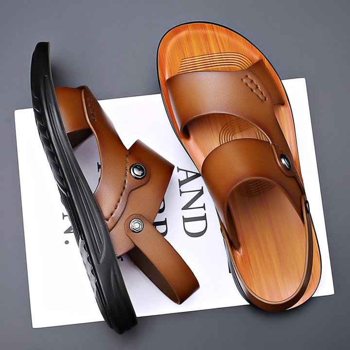 Men's Double-Strap Sandals with Back Strap