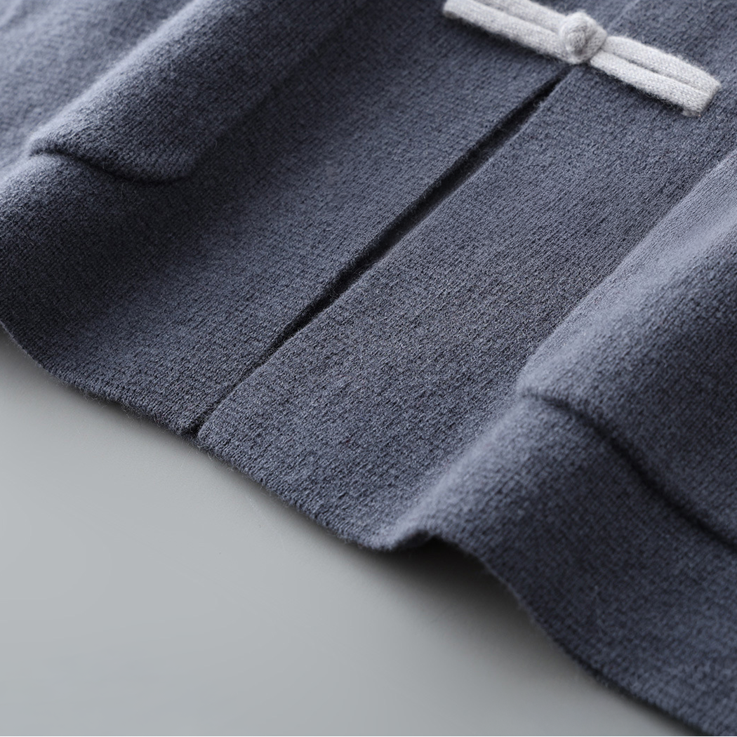 Men’s Frog-Button Stand-Collar Cardigan