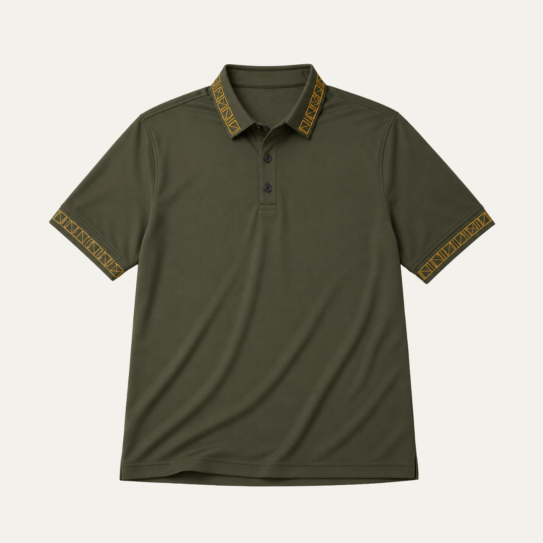 Men's Geometric Trim Polo Shirt