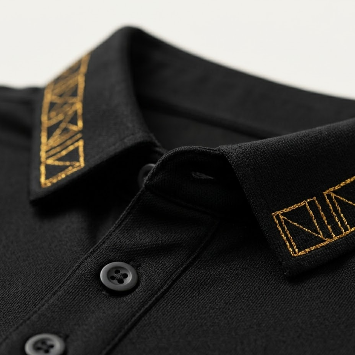 Men's Geometric Trim Polo Shirt