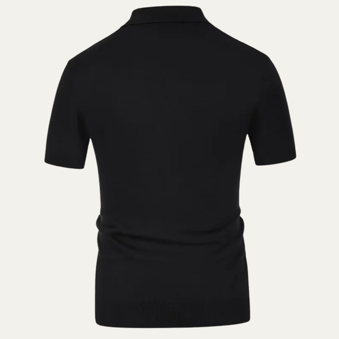 Men's Houndstooth Knit Polo Shirt