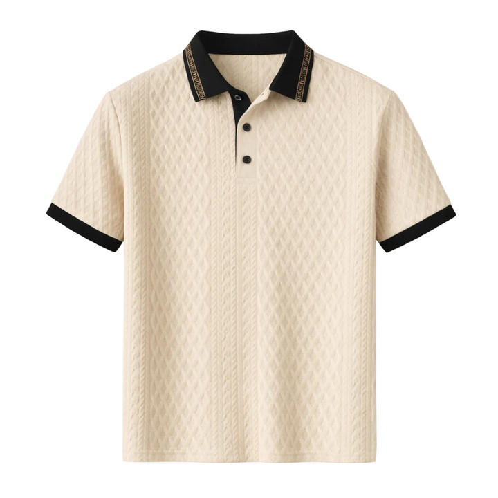 Men's Jacquard Polo with Contrast Collar