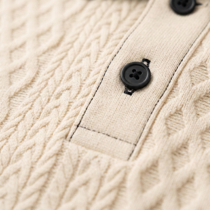 Men's Jacquard Polo with Contrast Collar