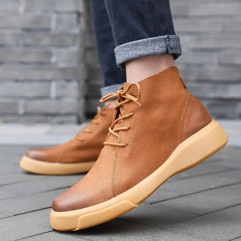 Men's Lace-Up Chukka Boots with Chunky Sole