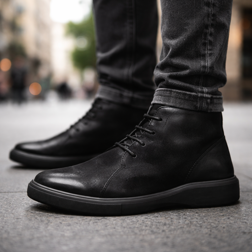 Men's Lace-Up Chukka Boots with Chunky Sole